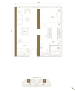 Pavilion Damansara Heights - Regent Suites - Floor Plan - 1 Bedroom - TYPE A2