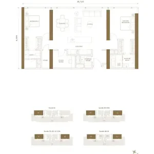 Pavilion Damansara Heights - Regent Suites - Floor Plan - 2 Bedroom - TYPE B3