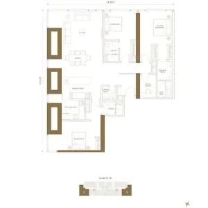 Pavilion Damansara Heights - Regent Suites - Floor Plan - 3 Bedroom - TYPE C1A