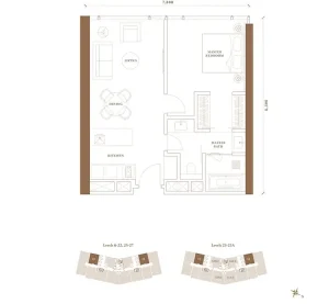 Pavilion Damansara Heights - Windsor Suites - Floor Plan - 1 Bedroom - TYPE D2