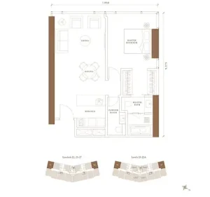 Pavilion Damansara Heights - Windsor Suites - Floor Plan - 1 Bedroom - TYPE D3 (Unit 2)