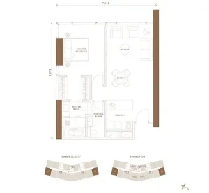 Pavilion Damansara Heights - Windsor Suites - Floor Plan - 1 Bedroom - TYPE D3 (Unit 3)