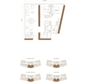 Pavilion Damansara Heights - Windsor Suites - Floor Plan - 2 Bedroom - TYPE E1