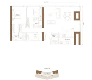 Pavilion Damansara Heights - Windsor Suites - Floor Plan - 2 Bedroom - TYPE E2a