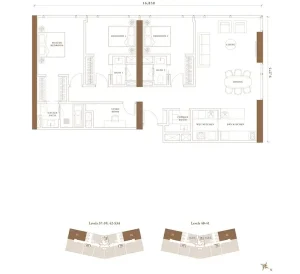 Pavilion Damansara Heights - Windsor Suites - Floor Plan - 3 Bedroom - TYPE F1