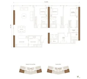 Pavilion Damansara Heights - Windsor Suites - Floor Plan - 3 Bedroom - TYPE F3